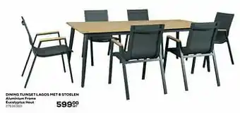 Dining tuinset lagos met 6 stoelen