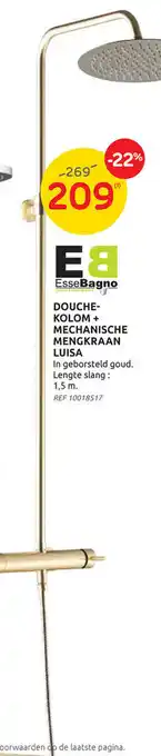 Brico Douchekolom mechanische mengkraan luisa 1,5 m aanbieding