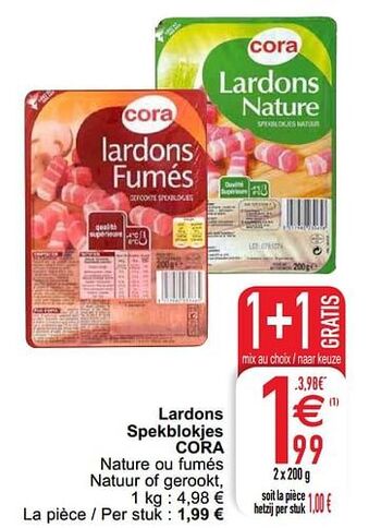 Cora Lardons spekblokjes cora aanbieding