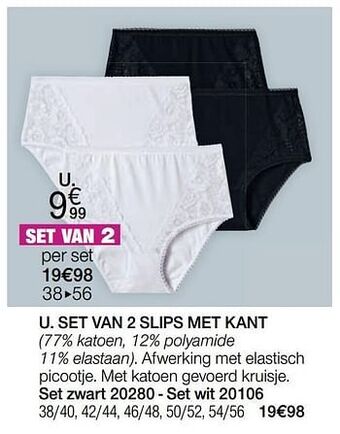 Damart Set van 2 slips met kant aanbieding