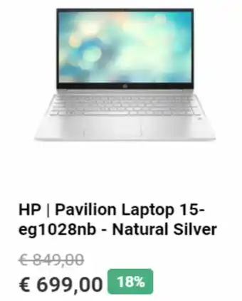 Krëfel HP Pavilion Laptop 15-eg102nb - Natural Silver aanbieding