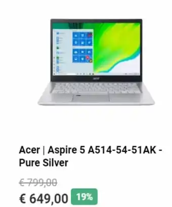 Krëfel Acer Aspire 5 A514-54-51AK Pure Silver aanbieding