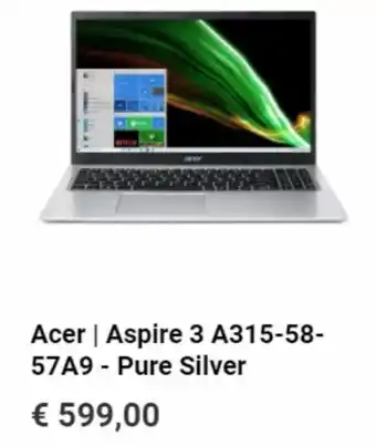 Krëfel Acer Aspire 3 A315-58-57A9 - Pure Silver aanbieding
