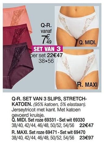 Damart Set van 3 slips, stretchkatoen aanbieding