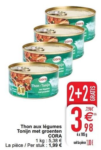 Cora Thon aux légumes tonijn met groenten cora aanbieding