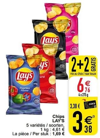 Cora Chips lay`s aanbieding