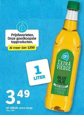 Albert Heijn Ah olijfolie extra vierge 1L aanbieding