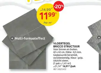 Brico Kleur: grijs. uitzicht steen aanbieding