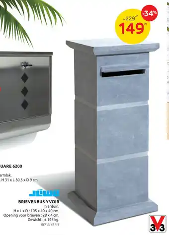 Brico Brievenbus yvoir H x L x D: 105 x 40 x 40 cm aanbieding