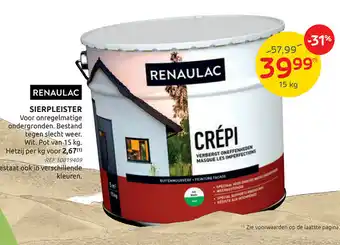 Brico Renaulac sierpleister 15kg aanbieding