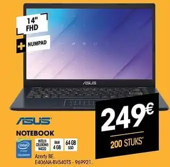 Electro Depot Asus notebook e406na-bv540ts aanbieding