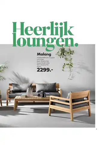 Malang 4 Delige Teakhouten Loungeset Incl. Kussens