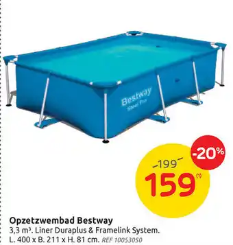 Opzetzwembad bestway L 400 x B 211 x H 81 cm