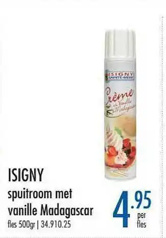 Horeca totaal Isigny Spuitroom Met Vanille Madagascar aanbieding