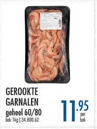 Horeca totaal Gerokte Garnalen Geheel 60-80 aanbieding
