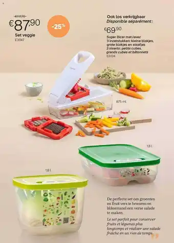 Tupperware Set veggie, ook los verkrijgbaar aanbieding