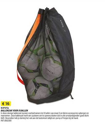 Decathlon Kipsta ballenzak voor 8 ballen aanbieding
