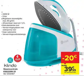 Klindo stoomcentrale ksg2200-21