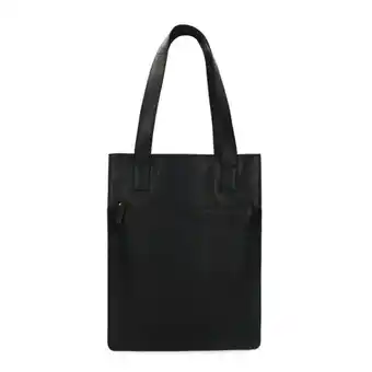 Manfield zwarte leren shopper