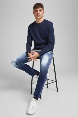 ZEB Jack & jones slim jeans - mid blue denim aanbieding