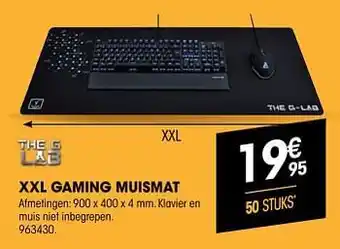 Electro Depot Xxl gaming muismat 900 x 400 x 4 mm aanbieding