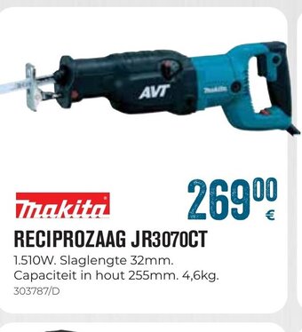 Makita Reciprozaag JR3070CT