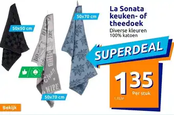 Action La Sonata Keuken of Theedoek Diverse Kleuren aanbieding