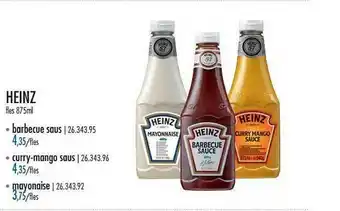 Horeca totaal Heinz Barbecue Saus, Curry-mango Saus, Mayonaise aanbieding