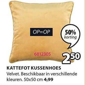 Jysk Kattefot Kussenhoes aanbieding