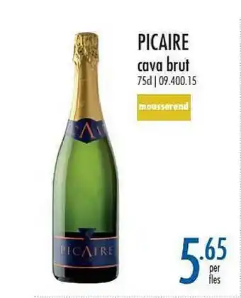 Horeca totaal Picaire Cava Brut aanbieding