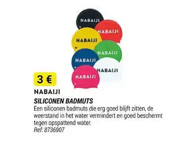 Decathlon Nabaiji silicone badmuts aanbieding