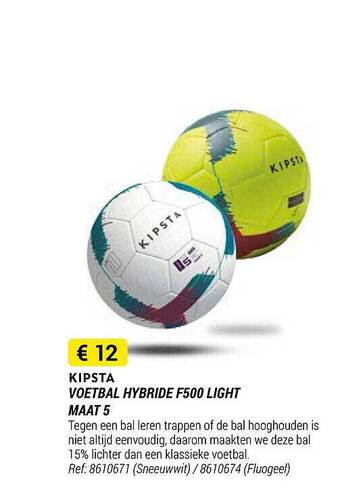 Decathlon Kipsta voetbal hybride f500 light maat 5 aanbieding