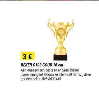 Decathlon Beker c100 goud 16 cm aanbieding
