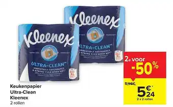 Hyper Carrefour Keukenpapier ultra-clean klenex aanbieding