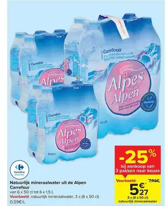 Hyper Carrefour Natuurlijk mineraalwater uit de alpen carrefour aanbieding
