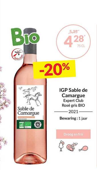 Intermarché Igp sable de camargue expert club rosé gris bio 2021 aanbieding