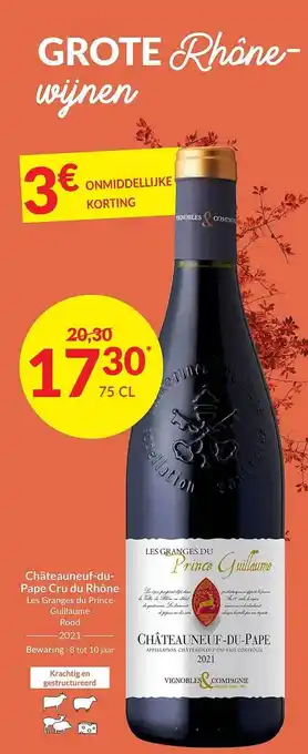Intermarché Châteauneuf-du-pape cru du rhône les granges du prince guillaume rood 2021 aanbieding