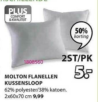 Jysk Molton Flanellen Kussensloop aanbieding