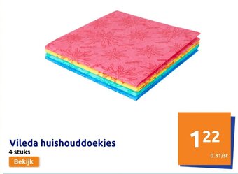 Action Vileda Huishouddoekjes 4 Stuks aanbieding