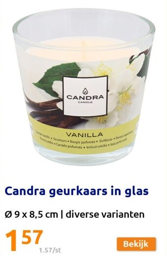 Action Candra Geurkaars in Glas aanbieding