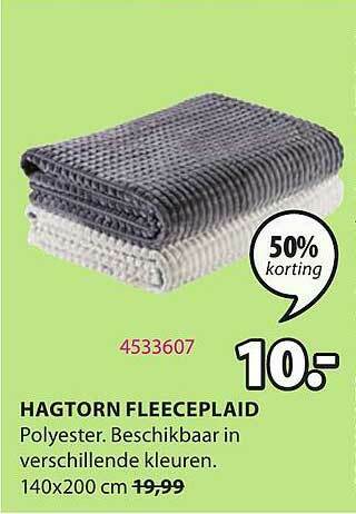 Jysk Hagtorn Fleeceplaid aanbieding