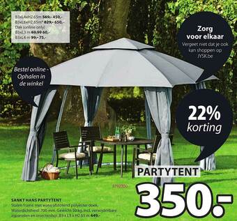 Jysk Sankt Hans Partytent aanbieding