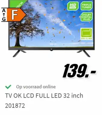 MediaMarkt TV OK LCD Full LED 32 Inch 201872 aanbieding