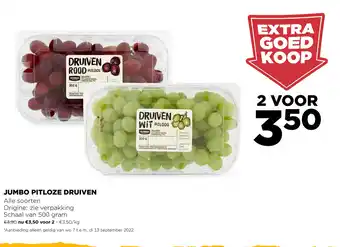 Jumbo Pitloze Druiven Alle Soorten Zie Verpakking Schaal van 500gram