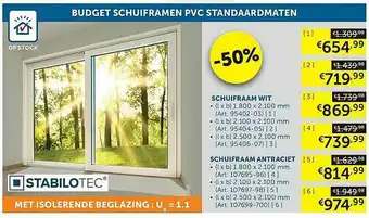 Zelfbouwmarkt Schuifraam Wit En Schuifraam Antraciet aanbieding