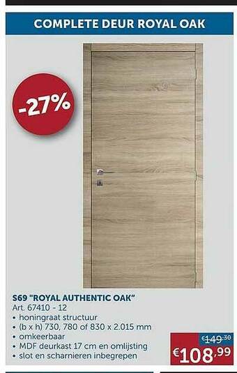Zelfbouwmarkt Complete Deur Royal Oak aanbieding