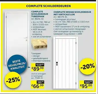 Zelfbouwmarkt Complete Schilderdeuren aanbieding