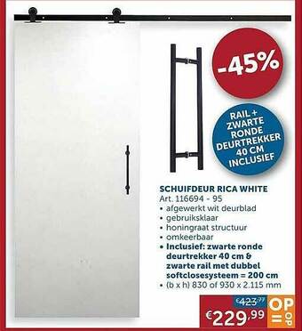 Zelfbouwmarkt Schuifdeur Rica White aanbieding