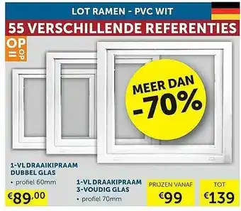 1-vldraaikipraam Dubbel Glas, 1-vldraaikipraam, 3-voudig Glas