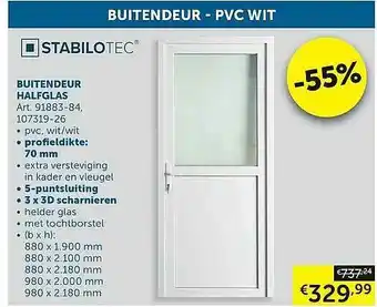 Stabilotec Buitendeur Halfglas